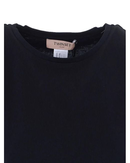 Twinset Blue Crew Neck Short-Seeve T-Shirt
