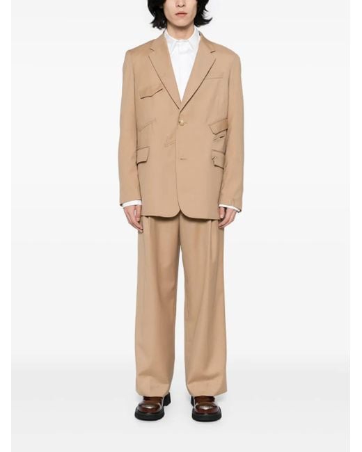 Feng Chen Wang Natural Button-Down Blazer for men