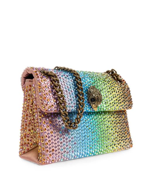 Kurt Geiger Blue Mini Kensington Crystal-Embellished Shoulder Bag