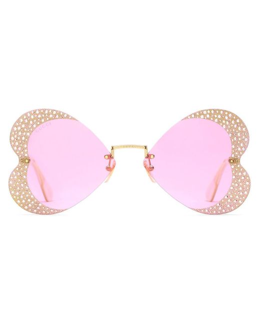 gucci pink crystal sunglasses