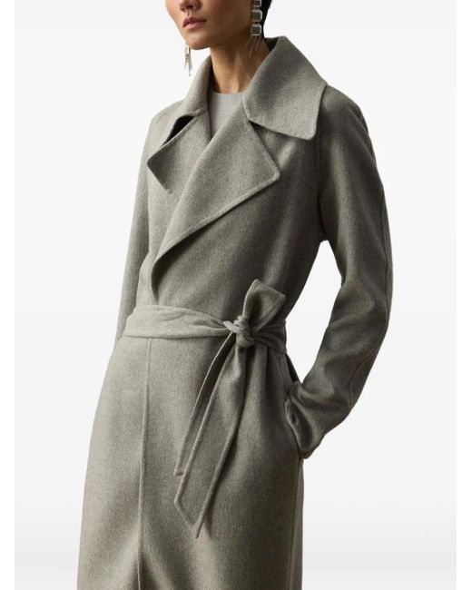 Ralph Lauren Gray Double-Breasted Belted Coat
