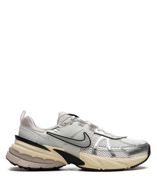 Nike White V2k Run "metallic Silver" Sneakers