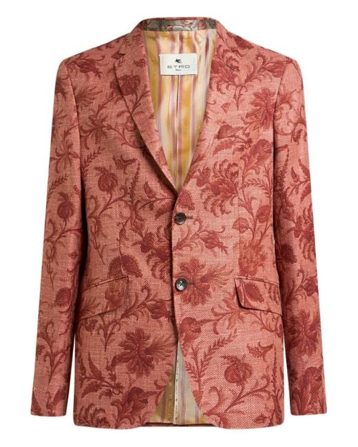 Etro Pink Single-Breasted Blazer for men