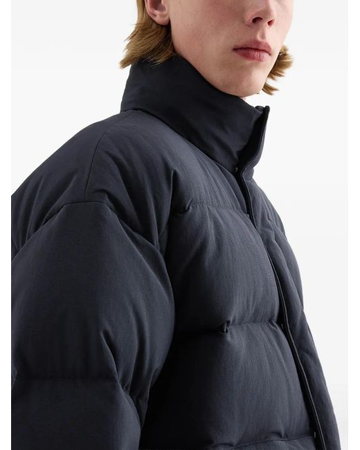 Jil Sander Blue Quilted Down Coat for men