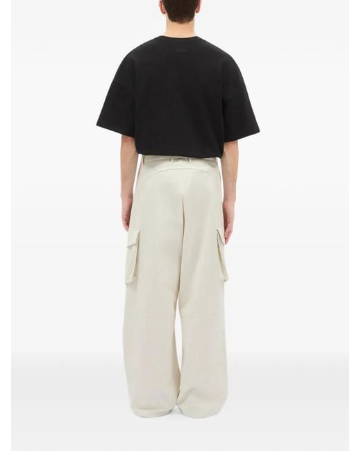 MSGM White Cargo-Pockets Trousers for men