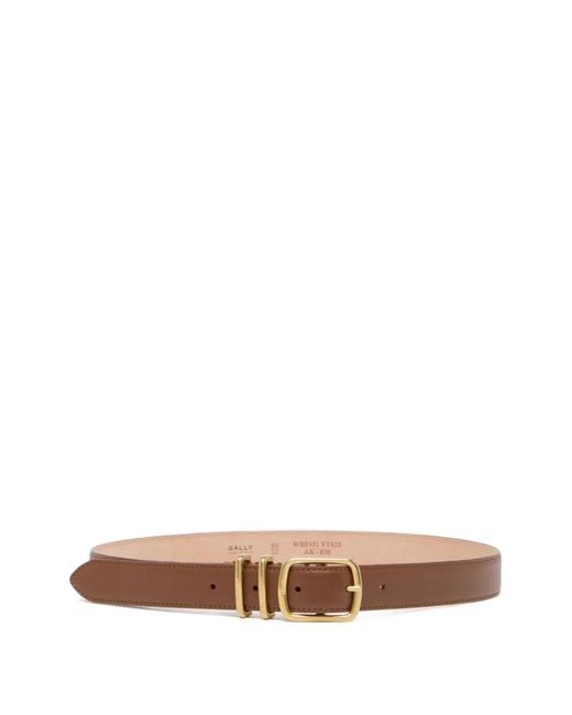 Bally White Orson Buckle-Fastening Belt