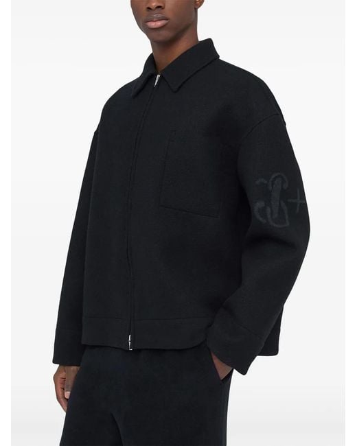 Jil Sander Black Zipped Up Wool Jacket for men