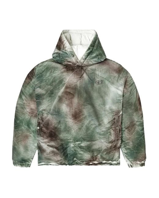DIESEL Green X Thug Club Tie-Dye Hooded Puffer Jacket