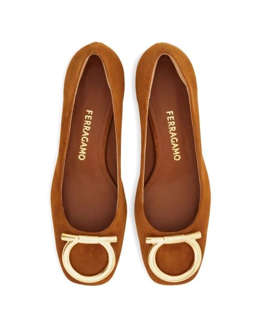 Ferragamo Brown Maxi Gancini Pumps