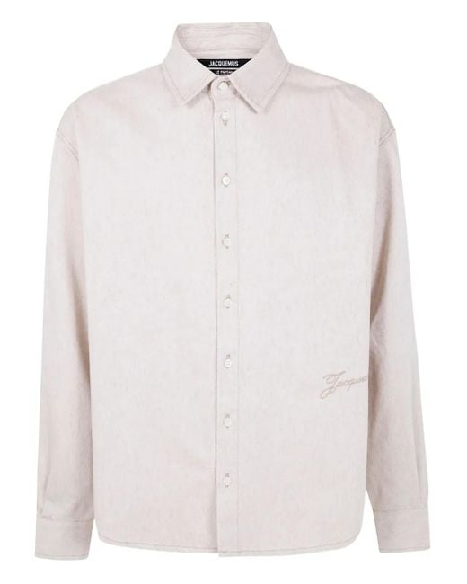 メンズ Jacquemus Embroidered Shirt White
