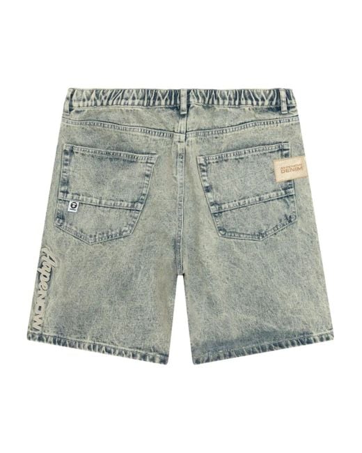 Aape By A Bathing Ape Blue Logo-Patch Shorts for men