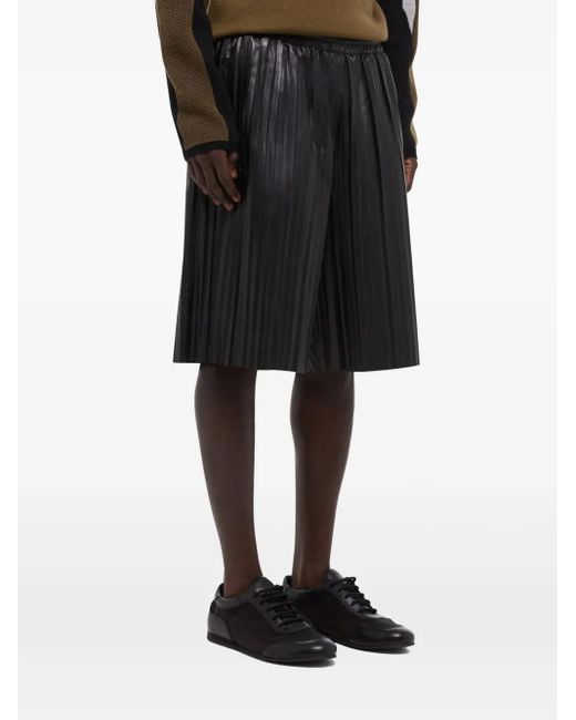 Helmut Lang Black Leather Shorts for men