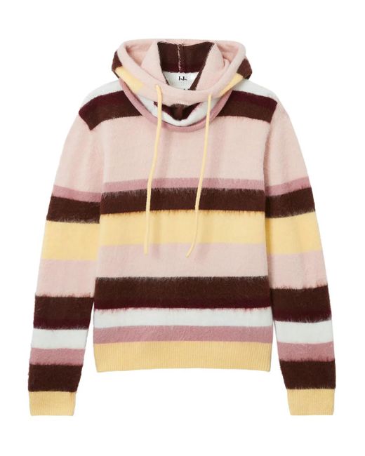 B+ AB Pink Striped Hooded Sweater