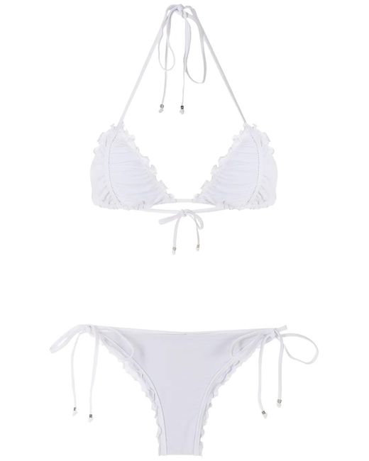 Amir Slama Bikini Met Geribbeld-Effect in het White