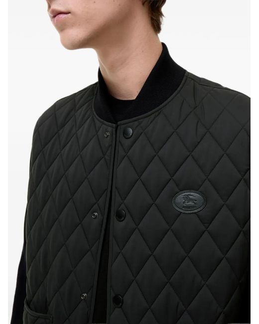 Chaleco De Nylon Acolchado Burberry de hombre de color Black