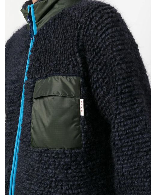 Marni Black Cardigan In Mohair Con Zip for men