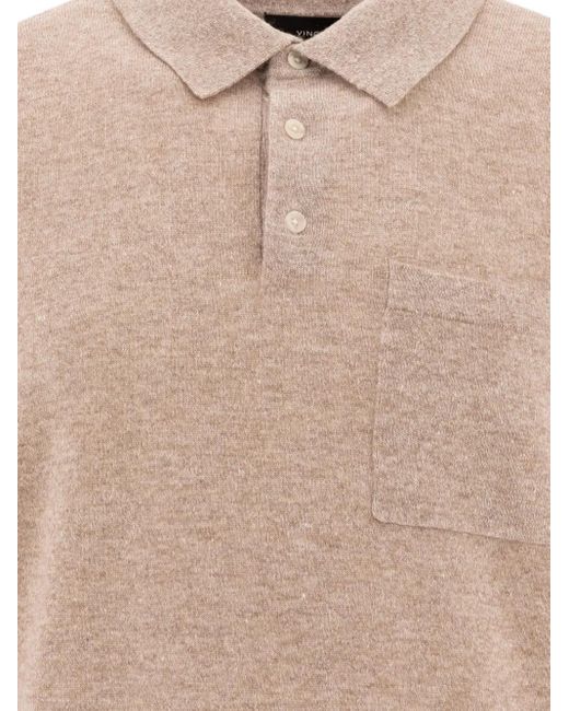 Vince Poloshirt Met Zak En Korte Mouwen in het Natural voor heren