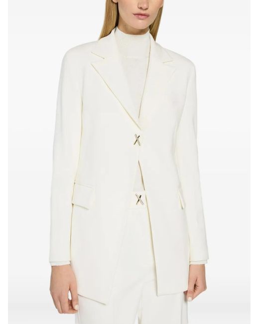 Blazer Monopetto Con Decorazione di Genny in White