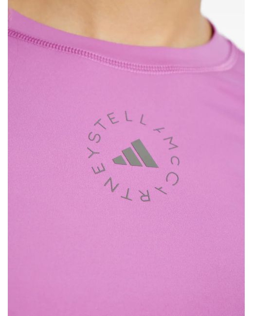 Adidas By Stella McCartney Pink Logo-Print Top