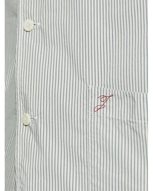 Jacquemus White La Veste Boutis Striped Overshirt for men