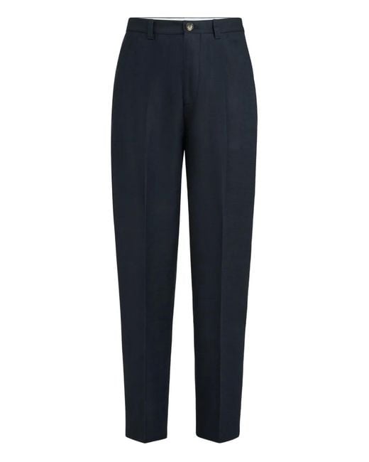 Brunello Cucinelli Blue Belt-Loops Tailored Trousers for men