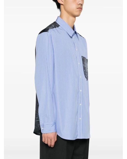 Pierre Louis Mascia Blue Alotho Mix-Print Shirt for men