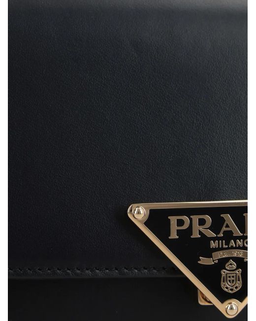 Prada Black Triangle-Logo Crossbody Bag