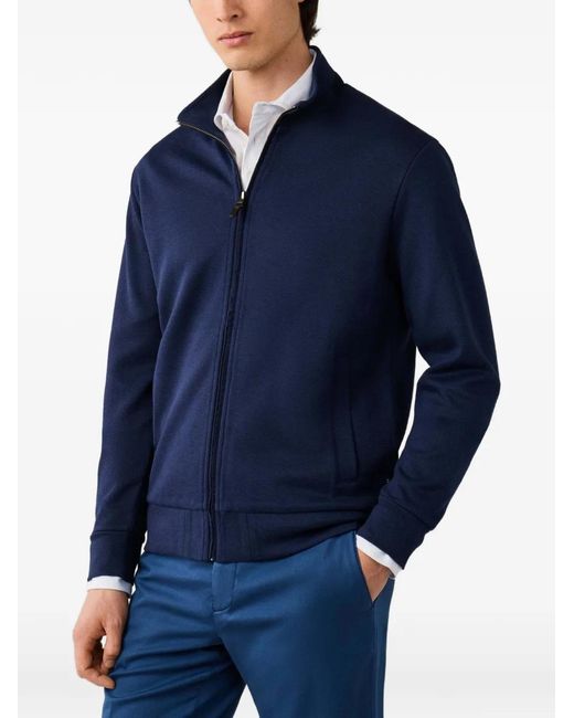 Hackett Blue Sweat À Détail Zippé for men