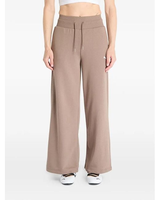 PUMA Pink Logo-Print Drawstring Track Pants