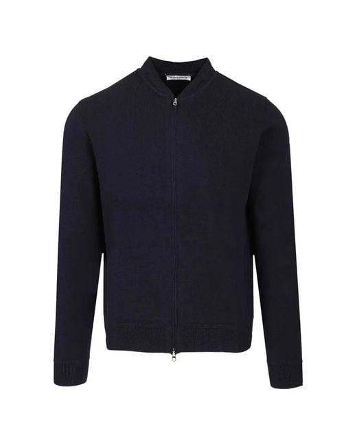 Al Duca D'aosta Blue Zip-Up Cardigan for men