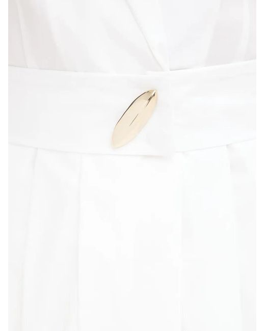 SIMONA CORSELLINI White Belted Wide-Sleeve Dress