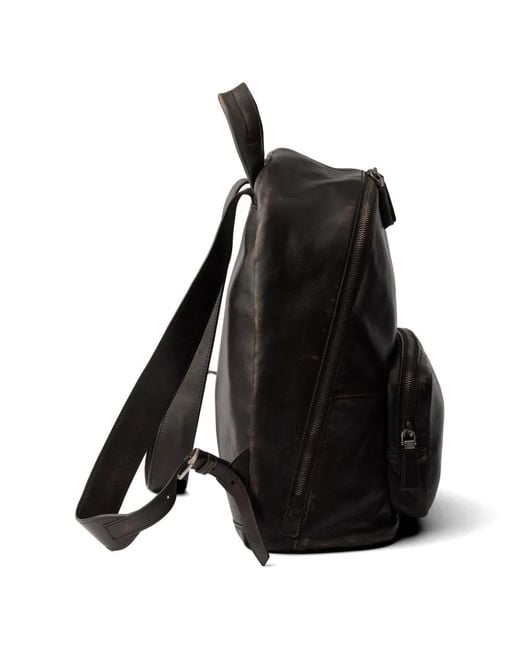 Prada Black Distressed Nappa Leather Backpack for men