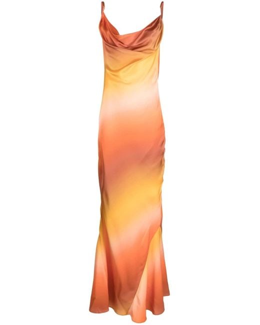 Sisters Orange Kleid mit Farbverlauf