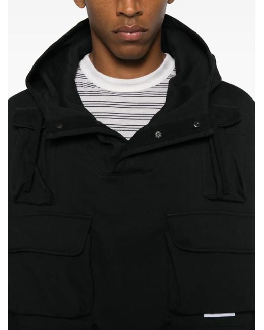(w)taps Black Hoodie À Poches Multiples for men