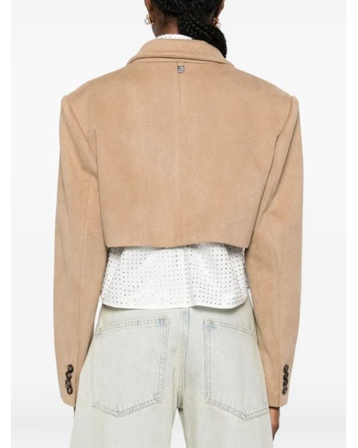 GIUSEPPE DI MORABITO Natural Buttoned Cropped Jacket