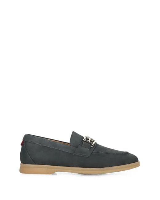 Bally Green Logo-Plaque Leather Loafers for men