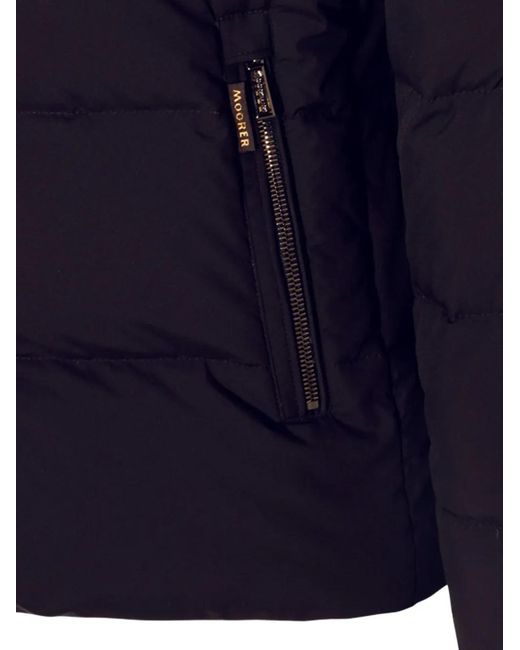 Moorer Blue Padded Hooded Coat for men