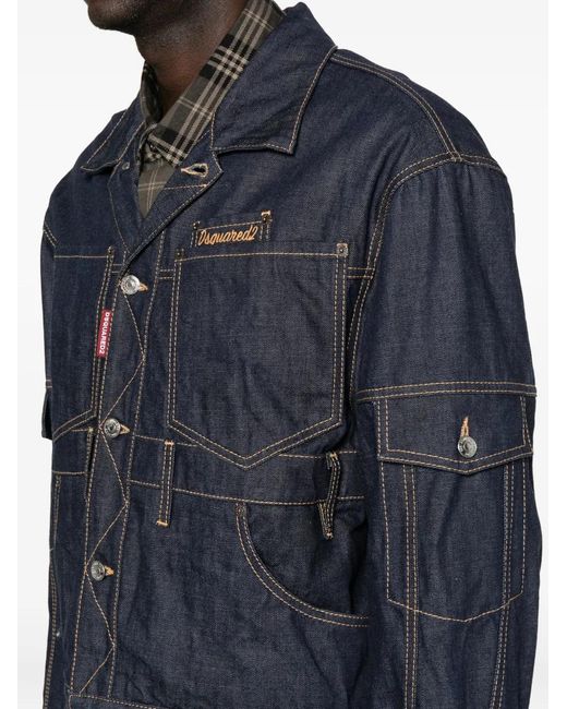 DSquared² Blue Cargo Denim Jacket for men