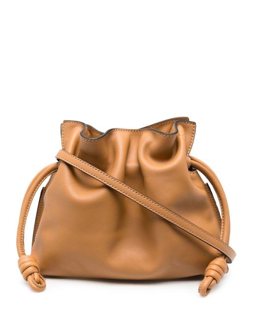 Loewe Brown Mini Flamenco Clutch Bag