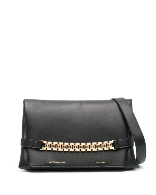 Victoria Beckham Gray Chain Pouch Leather Shoulder Bag
