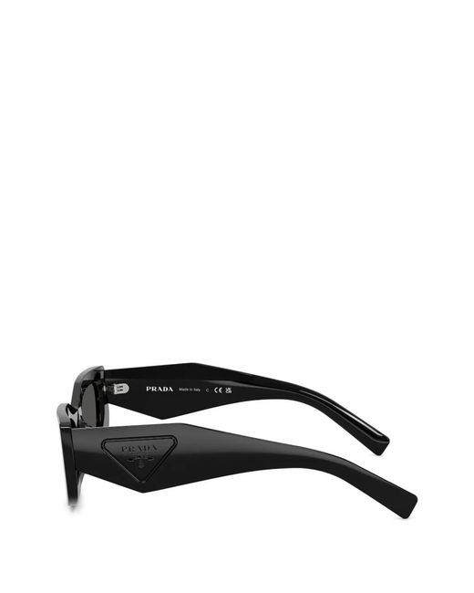 Prada Gray Geometric-Frame Sunglasses