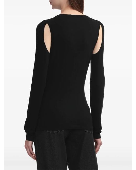 Helmut Lang Black Cut-Out Cotton Sweater