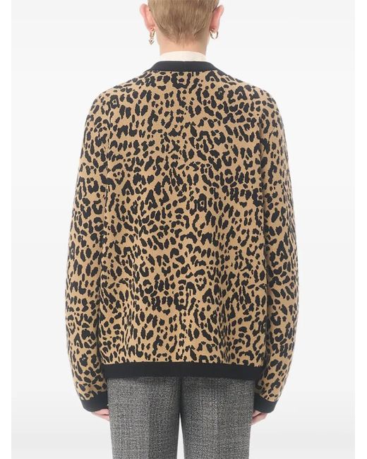 Valentino Garavani Natural Animal-Print Jacquard Cardigan for men