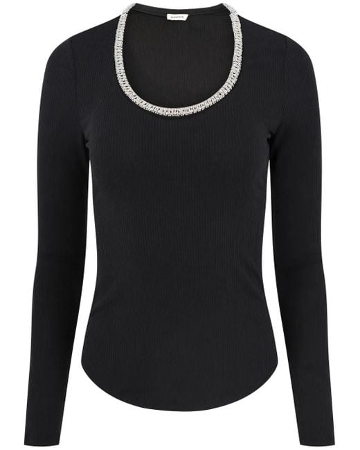 Jonathan Simkhai Black Janay Ribbed Top