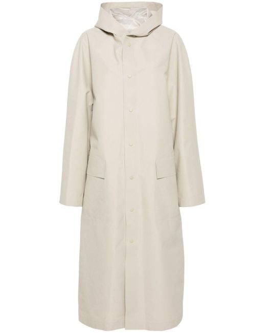 Balenciaga White Panelled Hooded Coat