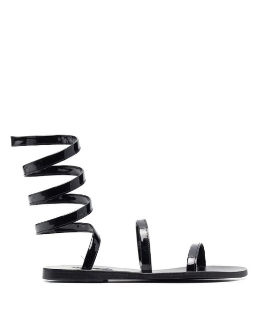Ancient Greek Sandals White Ofis Patent Sandals