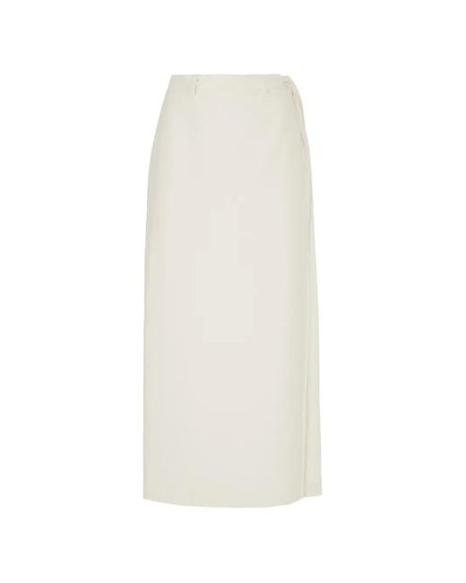 Malo White Draped Skirt