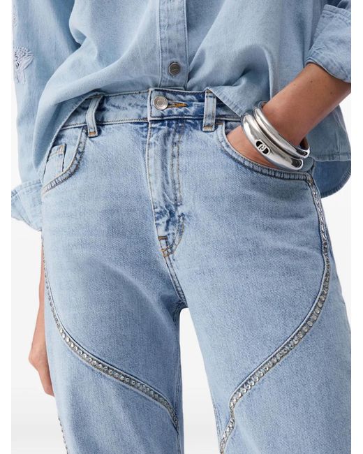 Liu Jo Blue Jean Droit À Ornements