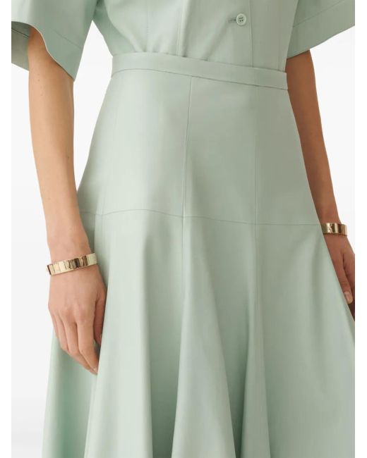 Fabiana Filippi Green Flared Midi Skirt