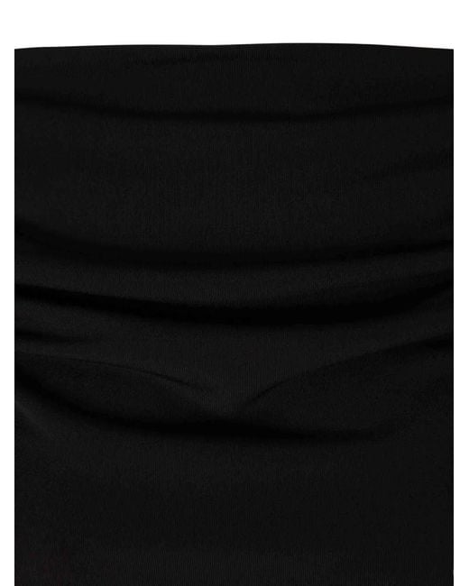 Cult Gaia Black Flower-Embellished Mini Dress